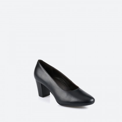 Black Pumps in Leather for Woman - BARCELONA