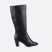 Black High Boots in Leather for Woman - BATEAU