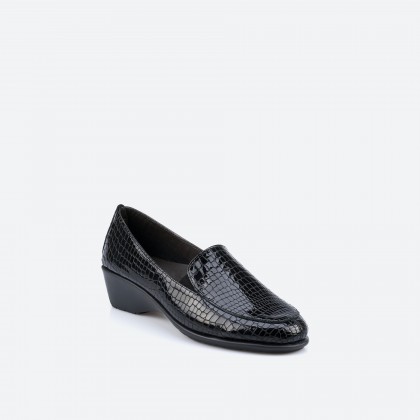 Black Moccasins in Leather for Woman - NARITA