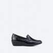 Black Moccasins in Leather for Woman - OLFIN