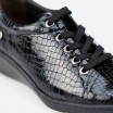 Black Sneakers in Leather for Woman - OLAF
