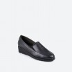 Black Moccasins in Leather for Woman - LOGO