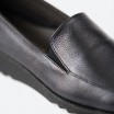 Black Moccasins in Leather for Woman - LOGO
