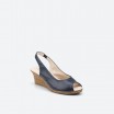 Navy Peep toes in Leather for Woman - ALBA