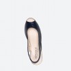Navy Peep toes in Leather for Woman - ALBA