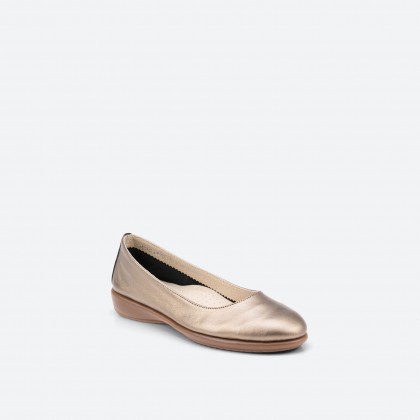 Gold Ballerinas in Leather for Woman - DANCE