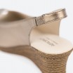 Peep toes dorées en cuir pour Femme - ALBA