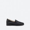 Black Moccasins in Leather for Woman - HELLO