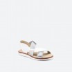 Silver Sandals in Leather for Woman - TUNNEL