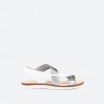 Silver Sandals in Leather for Woman - TUNNEL