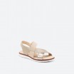 Gold Sandals in Leather for Woman - TUNNEL