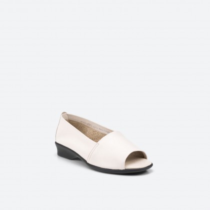 Beige Peep toes in Leather for Woman - TERRA