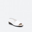 White Peep toes in Leather for Woman - TERESA