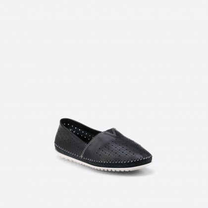Black Moccasins in Leather for Woman - ZEN CAMPING PERF