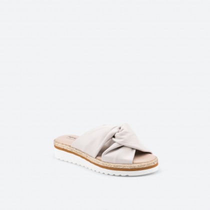 Mules blanches en cuir pour Femme - GRIP