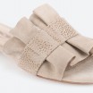 Beige Mules in Leather for Woman - VORTEX