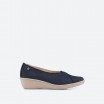 Navy Ballerinas in Leather for Woman - OLED