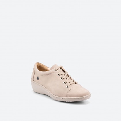 Beige Sneakers in Leather for Woman - OLAF