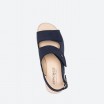Sandales bleu marine en cuir pour Femme - COMMAND