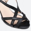 Sandales noires en cuir pour Femme - VAPY