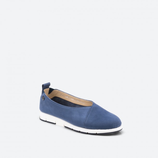 Blue Ballerinas in Leather for Woman - FRAPPE