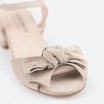 Sandales beiges en cuir pour Femme - FIGO