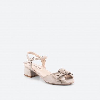 Beige Sandals in Leather for Woman - FIGO