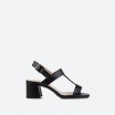 Black Sandals in Leather for Woman - LIMA