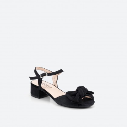 Black Sandals in Leather for Woman - FIGO