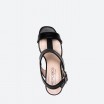 Sandales noires en cuir pour Femme - LIMA