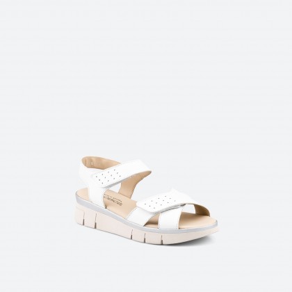 Sandales blanches en cuir pour Femme - INK