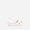 White Sandals in Leather for Woman - INK