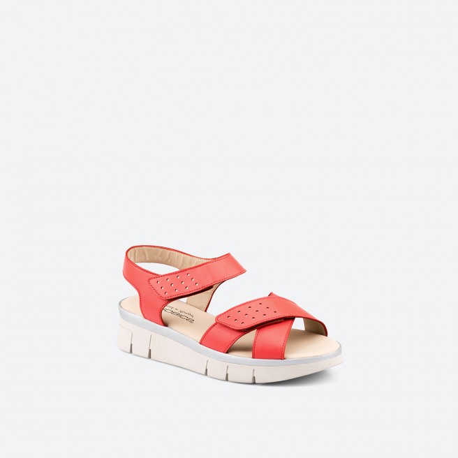 Orange Sandals in Leather for Woman - INK