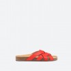 Red Mules in Leather for Woman - BIZET