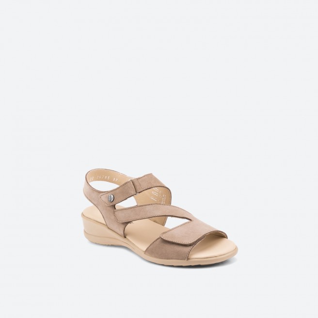 Beige Sandals in Leather for Woman - CORINA