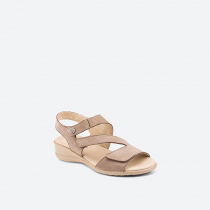 Beige Sandals in Leather for Woman - CORINA