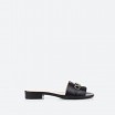 Black Mules in Leather for Woman - VOLARE