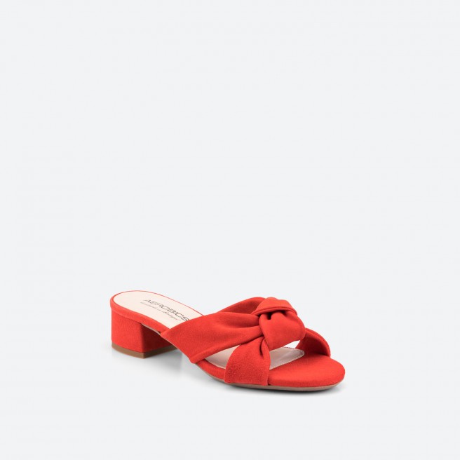Red Mules in Leather for Woman - FINK
