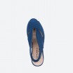 blaue leder Sandalen für Damen - VALENCIA