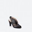 Sandales noires en cuir pour Femme - VALENCIA
