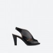 Sandales noires en cuir pour Femme - VALENCIA