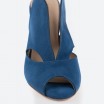 blaue leder Sandalen für Damen - VALENCIA