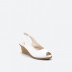 Peep toes blanches en cuir pour Femme - ALBA