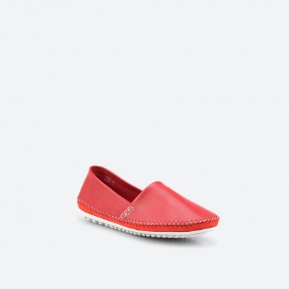 Red Moccasins in Leather for Woman - ZEN