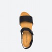 Sandales noires en cuir pour Femme - DRESDEN