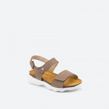 Beige Sandals in Leather for Woman - DRESDEN