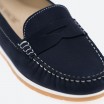 Navy Moccasins in Leather for Woman - WANDA