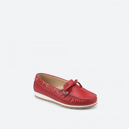 Red Moccasins in Leather for Woman - WATERLOO