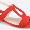 Sandales rouges en cuir pour Femme - VOX